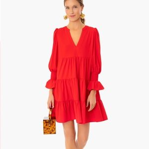 Tuckernuck - Pomander Place Red Crepe Kenzo Dress